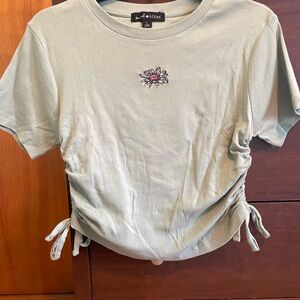 Green Ruched Side Tee